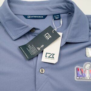 NWT Cutter & Buck Super Bowl 58 LVIII Official NFL Golf Polo XL Light Blue